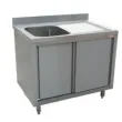 Plonge inox sur meuble 1 bac avec gouttoir  droite 1400x700mm DIAMOND - L1411D-AS L1411D-AS