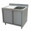 Plonge inox sur meuble 1 bac avec gouttoir  gauche 1400x700mm DIAMOND - L1411S-AS