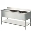 Plonge inox 2 bacs avec gouttoir  gauche 1400x600mm DIAMOND - L1421S/6