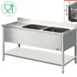 Plonge inox 2 bacs avec gouttoir  gauche 1400x600mm DIAMOND - L1421S/6 L1421S/6