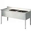 Plonge inox 2 bacs gouttoir  gauche 1600x700mm DIAMOND - L1620S-KD L1620S-KD