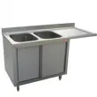 Plonge inox sur meuble 2 bacs avec gouttoir  droite 1800x700mm DIAMOND - L1821VD-AS L1821VD-AS