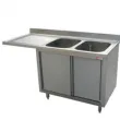 Plonge inox sur meuble 2 bacs avec gouttoir  gauche 1600x700mm DIAMOND - L1621VS-AS L1621VS-AS