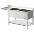 Plonge inox 2 bacs avec gouttoir  gauche 1600x700mm DIAMOND - L1621VS