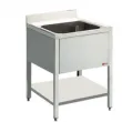 Plonge inox 1 bac sans gouttoir 600x600mm dmontable en stock PL0660_STOCK