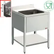 Plonge inox 1 bac sans gouttoir 600x600mm dmontable en stock PL0660_STOCK