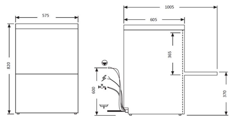 Support inox pour lave vaisselle WR-LV50-MC DIAMOND