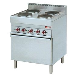 Fourneau 4 plaques sur four lectrique GN1/1 DIAMOND profondeur 650mm