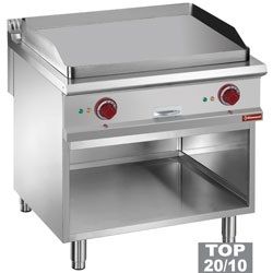 Plancha professionnelle lectrique lisse en fonte 2 zones sur baie libre DIAMOND profondeur 900mm