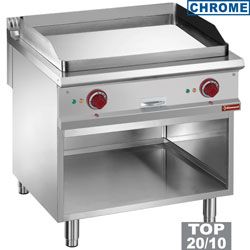 Plancha professionnelle lectrique lisse en chrome 2 zones sur baie libre DIAMOND profondeur 900mm