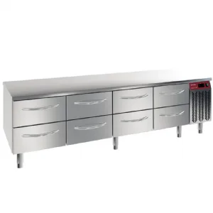 Soubassement rfrigr 8 x 1/2 tiroirs GN1/1 longueur 2000mm DIAMOND N77/R420G-9F