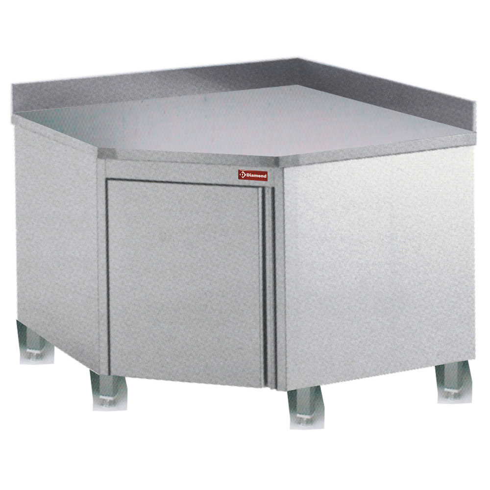 Meuble d'angle inox de profondeur 700 mm