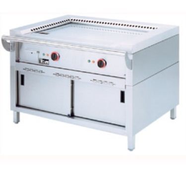 Plancha professionnelle Teppanyaki lectrique 2 zones sur armoire DIAMOND
