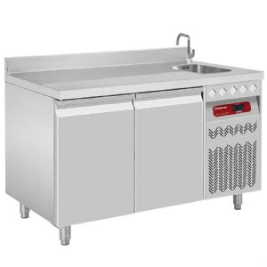 Table rfrigre avec vier 2 portes profondeur 700 DIAMOND DT131/R2A EV