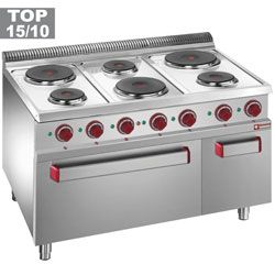 Fourneau 6 plaques sur four lectrique GN2/1 DIAMOND
