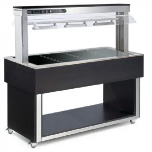 Buffet central avec dessus chauffant en verre trempé AFINOX TR-BROWN+3W