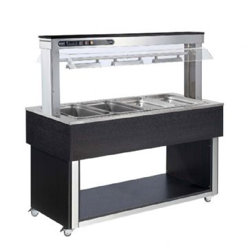 Buffet chauffant bain-marie central avec cuve pour bacs GN1/1 AFINOX