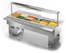 Buffet chauffant bain-marie central en inox avec cuve pour bacs GN1/1 TECFRIGO