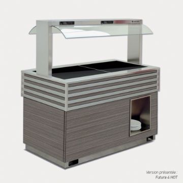 Buffet chauffant avec plaque vitrocéramique central TECFRIGO Buffet chauffant avec plaque vitrocéramique central TECFRIGO