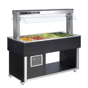 Buffet rfrigr central avec cuve pour bacs GN1/1 AFINOX TR-GREEN+3W