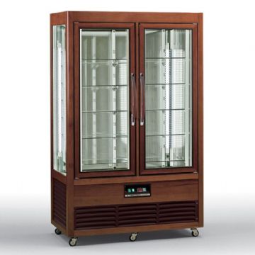 Vitrine réfrigérée 4 faces vitrées positive ventilée en bois massif TECFRIGO Vitrine réfrigérée 4 faces vitrées positive ventilée en bois massif TECFRIGO