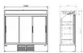 Armoire � boisson 3 portes vitr�es 2030 Litres positif compatible 60 Hz INFRICO ERC200-60hz
