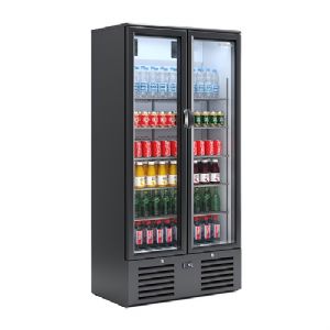 Armoire  boisson 2 portes vitres 435 Litres noire INFRICO
