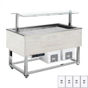 Buffet à froid positif GN 4-1/1 Hemlock | REDFOX ES BLUE+ 4H