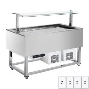 Buffet à froid positif GN 4-1/1 RAL | REDFOX ES BLUE+ 4R