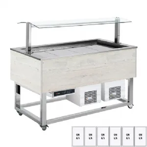 Buffet à froid positif GN 6-1/1 Hemlock | REDFOX ES BLUE+ 6H
