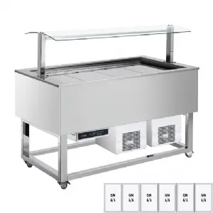 Buffet à froid positif GN 6-1/1 RAL | REDFOX ES BLUE+ 6R