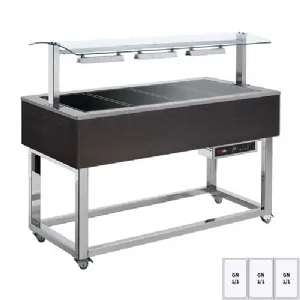 Buffet chauffé, vitrocéramique GN 3-1/1 Wenge | REDFOX ES BROWN+ 3W