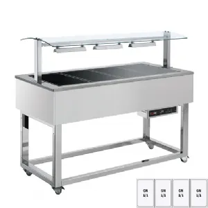 Buffet chauffé, vitrocéramique GN 4-1/1 RAL | REDFOX ES BROWN+ 4R