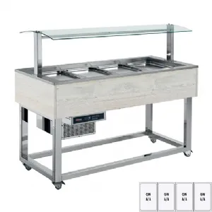 Buffet à froid positif GN 4-1/1 Hemlock | REDFOX ES GREEN+ 4H