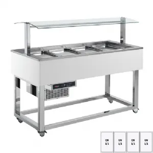 Buffet à froid positif GN 4-1/1 RAL | REDFOX ES GREEN+ 4R