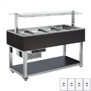 Buffet à froid positif GN 4-1/1 Wenge | REDFOX ES GREEN+ 4W