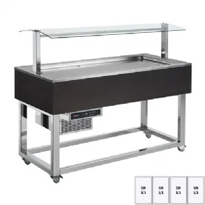 Buffet à froid positif GN 4-1/1 Wenge | REDFOX ES LIME+ 4W