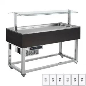 Buffet à froid positif GN 6-1/1 Wenge | REDFOX ES LIME+ 6W
