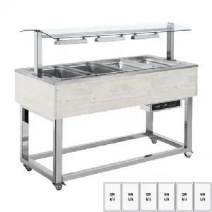 Buffet chauffé, à eau GN 6-1/1 Hemlock | REDFOX ES RED+ 6H