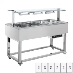 Buffet chauffé, à eau GN 6-1/1 RAL | REDFOX ES RED+ 6R