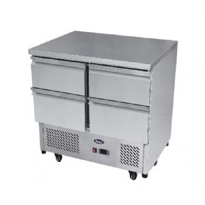 Saladette réfrigérée 4 tiroirs avec dessus inox ATOSA Saladette réfrigérée 4 tiroirs avec dessus inox ATOSA