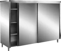 Armoire inox 3 niveaux portes coulissantes 1600mm en stock F-AR6.16F_STOCK