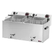 Friteuse électrique double 0,74 kW/l, 11+11 l TOP avec robinet de vidange 400 V | REDFOX