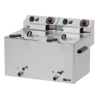 Friteuse électrique double 0,75 kW/l, 8+8 l TOP avec robinet de vidange 400 V | REDFOX