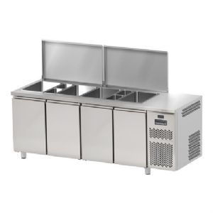 Saladette rfrigre 4 portes GN1/1 FREEZERLINE - Couvercle en acier