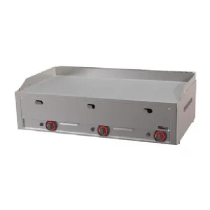 Plaque de cuisson 97x48 à gaz chrome durable rainurée et lisse TOP | REDFOX FTHRC 90 G
