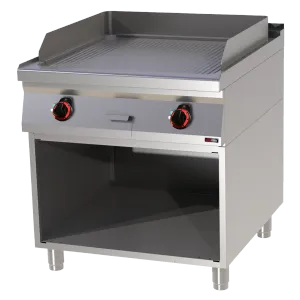 Plaque de cuisson 71x65 électrique nervurée avec soubassement 400 V | REDFOX FTR 90/80 E