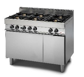 Fourneau gaz 6 feux vifs sur four gaz MODULAR