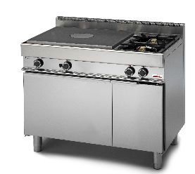 Founeau gaz statique 2 feux vifs avec plaque coup de feu  MODULAR