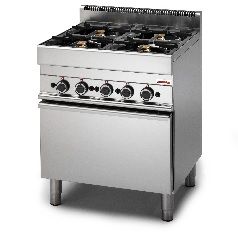 Fourneau gaz 4 feux vifs sur four lectrique MODULAR